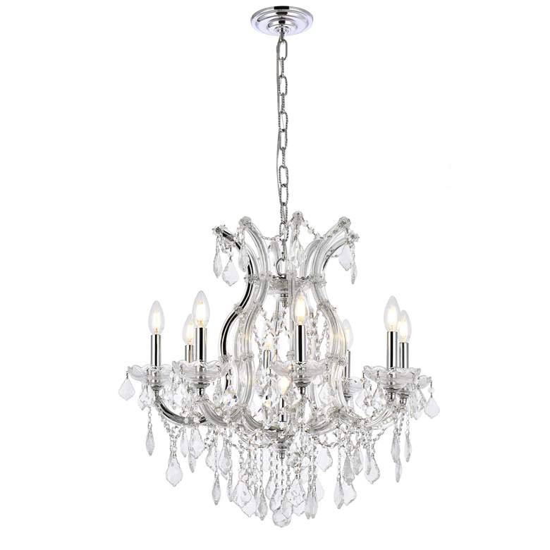 Image 1 Maria Theresa 9 Lt Chrome Chandelier Clear