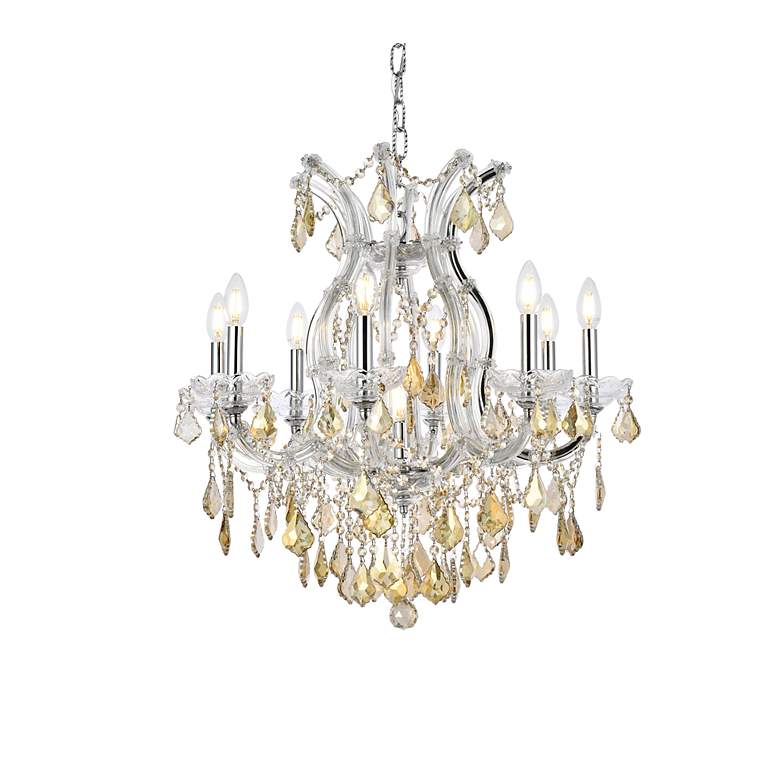 Image 4 Maria Theresa 9 Lt Chrome Chandelier Golden Teak more views