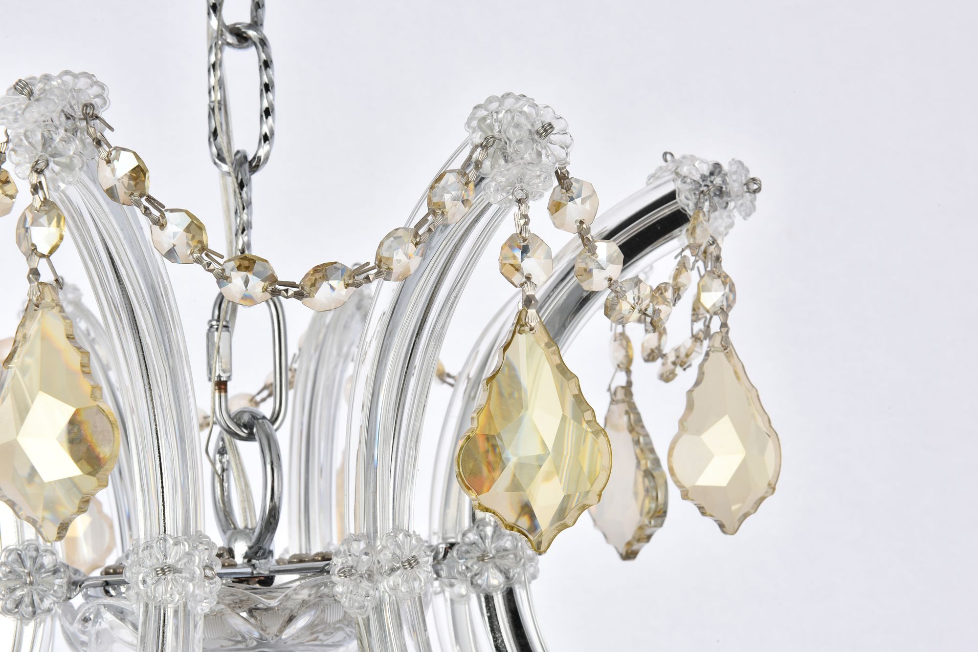 Image 7 Maria Theresa 9 Lt Chrome Chandelier Golden Teak more views