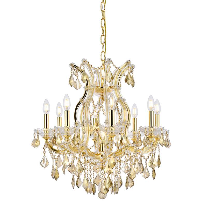 Image 3 Maria Theresa 9 Lt Gold Chandelier Golden Teak