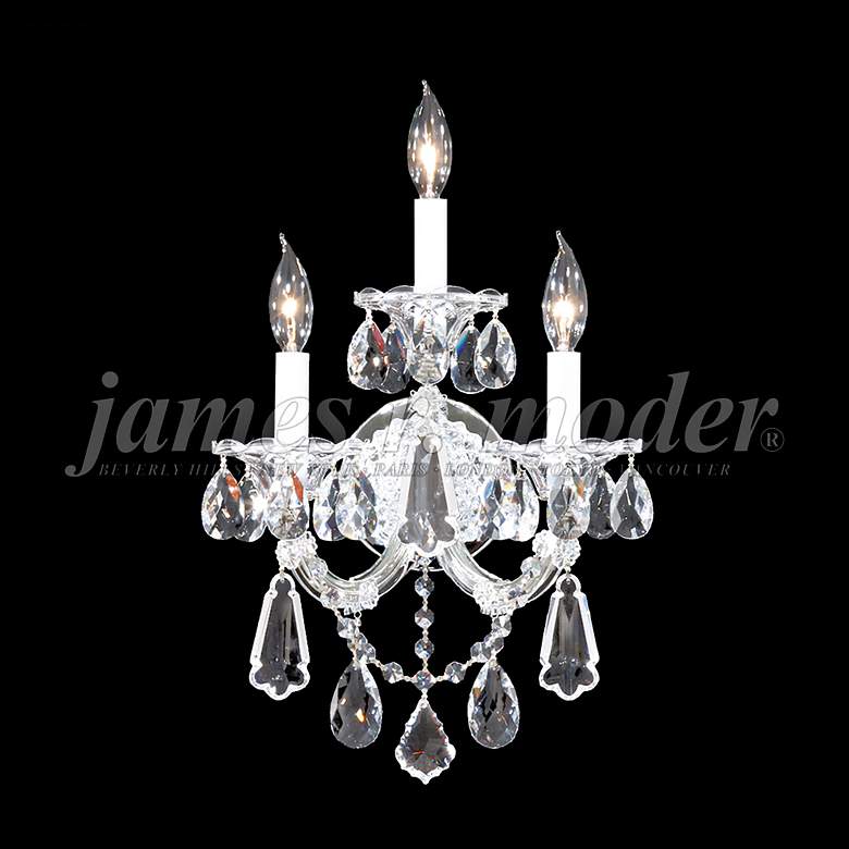 Image 1 Maria Theresa Royal 19"H Silver 3-Light Crystal Wall Sconce