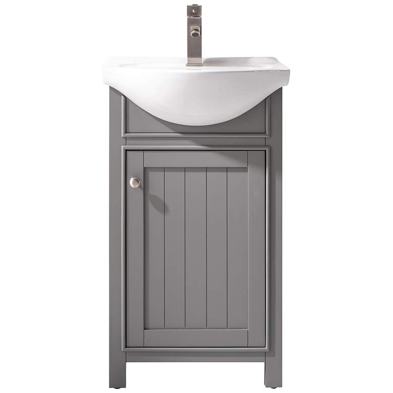 Image 2 Marian 20 inchW 1-Door Gray Porcelain-Top Single Sink Vanity 