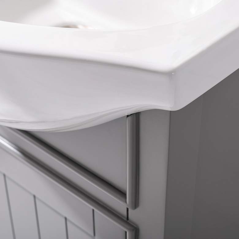 Image 4 Marian 20 inchW 1-Door Gray Porcelain-Top Single Sink Vanity  more views