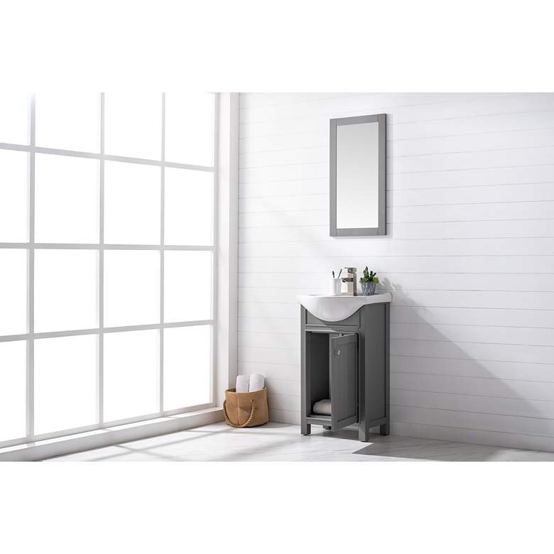 Marian 20 inchW 1-Door Gray Porcelain-Top Single Sink Vanity  more views
