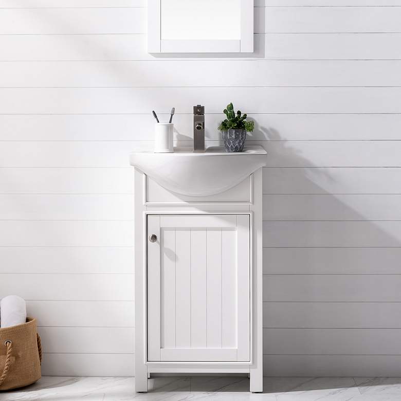 Marian 20&quot;W 1-Door White Porcelain-Top Single Sink Vanity