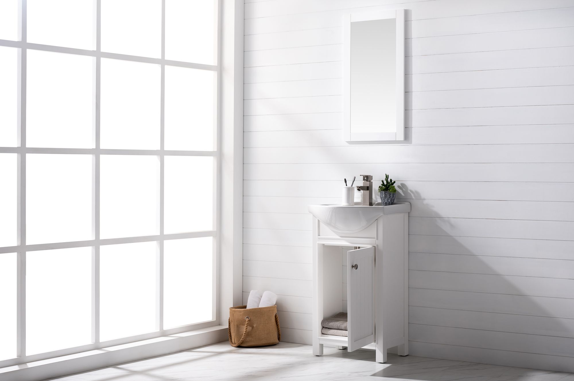 Marian 20"W 1-Door White Porcelain-Top Single Sink Vanity