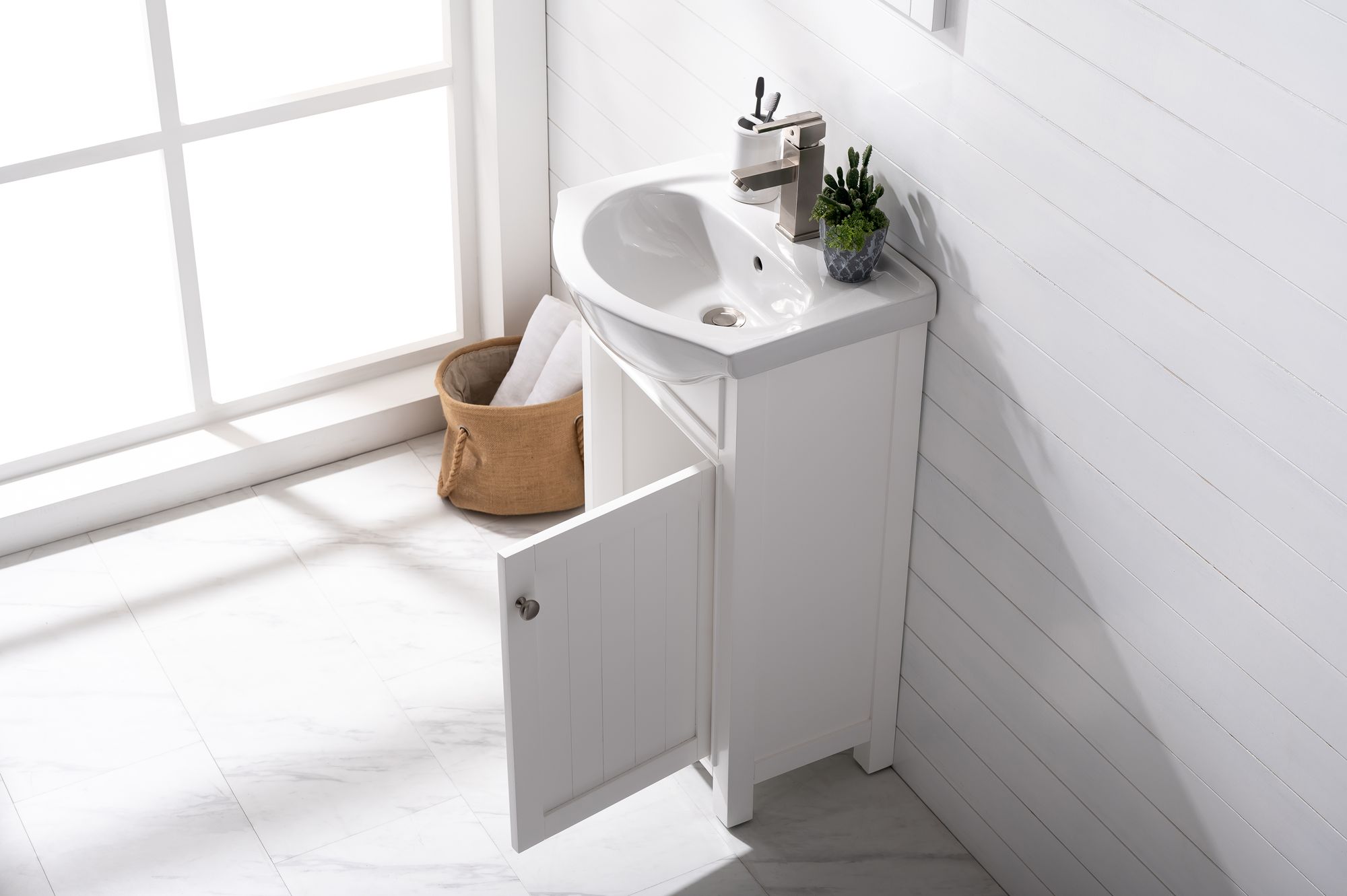 Marian 20"W 1-Door White Porcelain-Top Single Sink Vanity