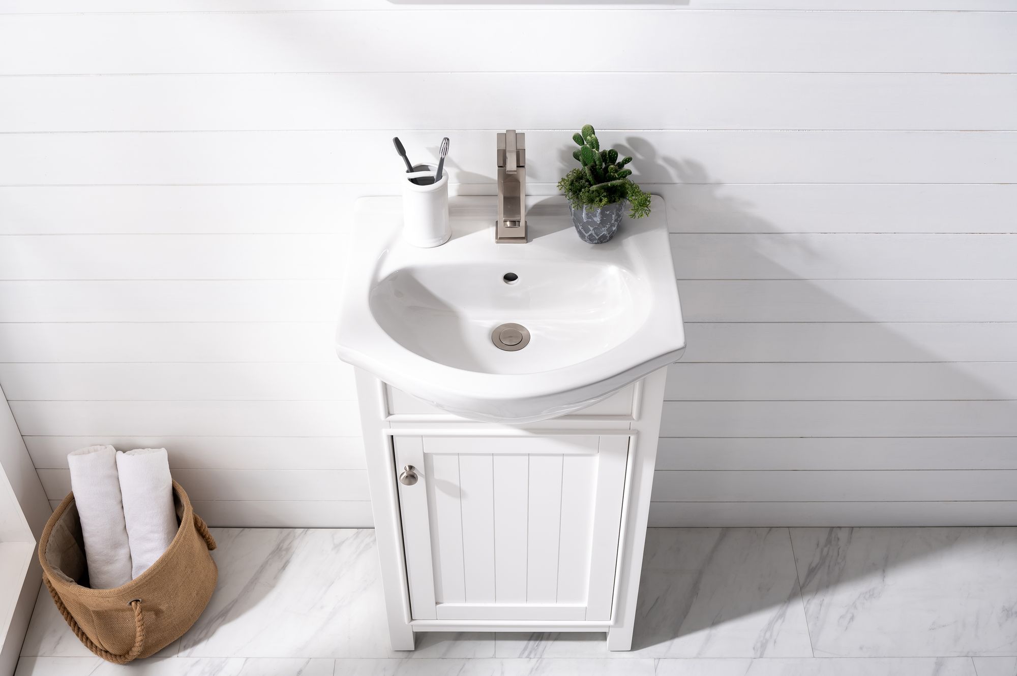 Marian 20"W 1-Door White Porcelain-Top Single Sink Vanity