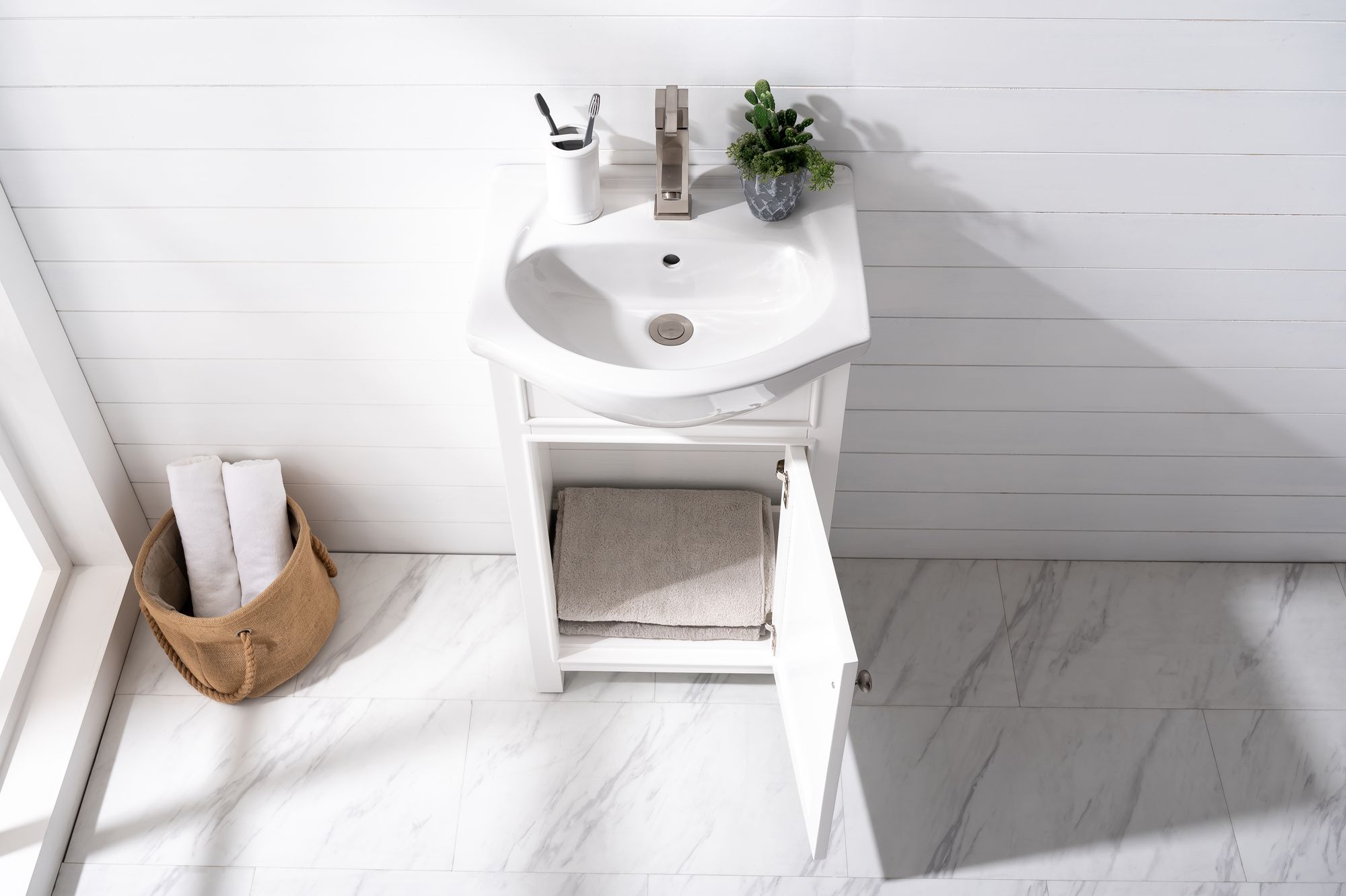 Marian 20"W 1-Door White Porcelain-Top Single Sink Vanity