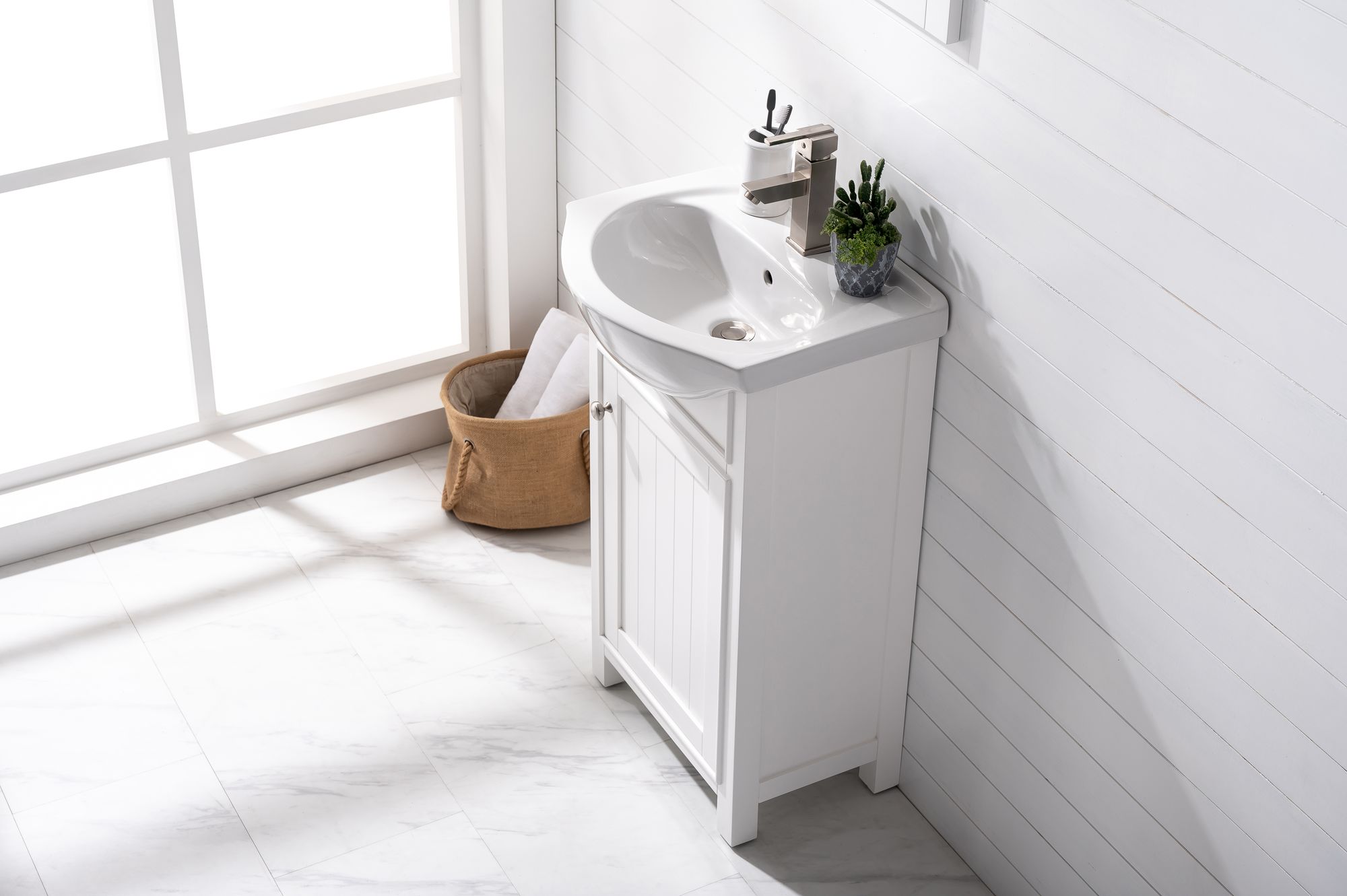 Marian 20"W 1-Door White Porcelain-Top Single Sink Vanity