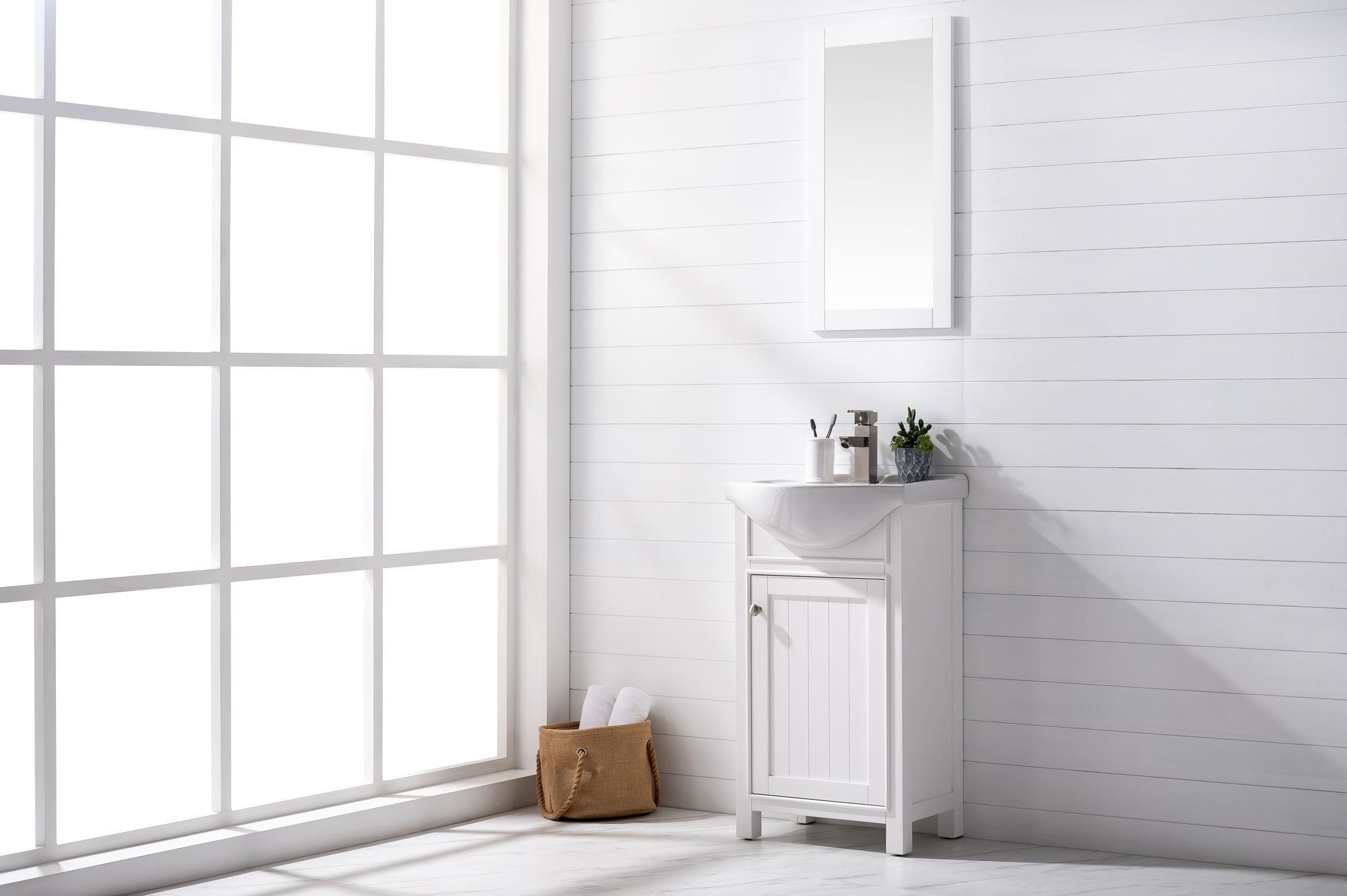 Marian 20"W 1-Door White Porcelain-Top Single Sink Vanity