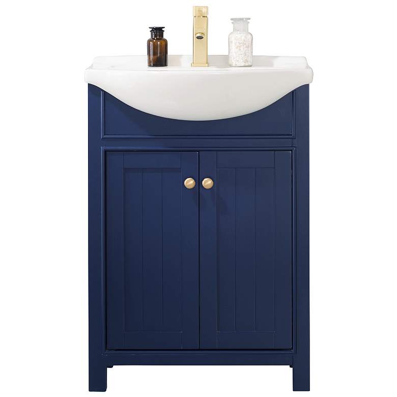 Image 1 Marian 24" Wide 2-Door Porcelain Blue Single Sink Vanity