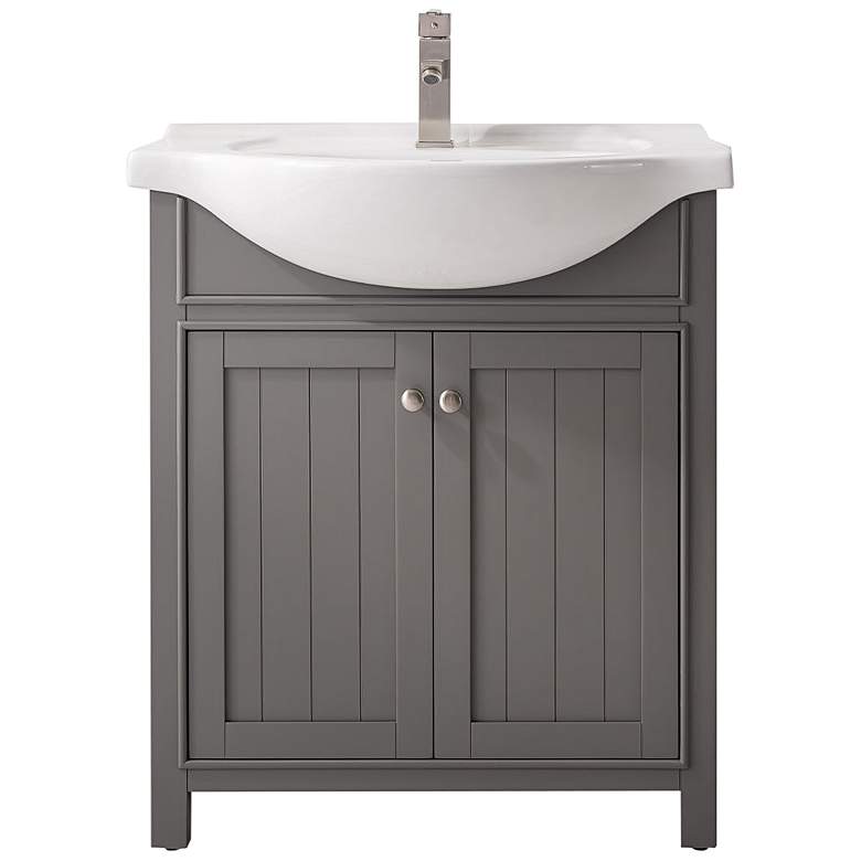 Image 2 Marian 30 inch Wide 2-Door Gray Porcelain-Top Single Sink Vanity