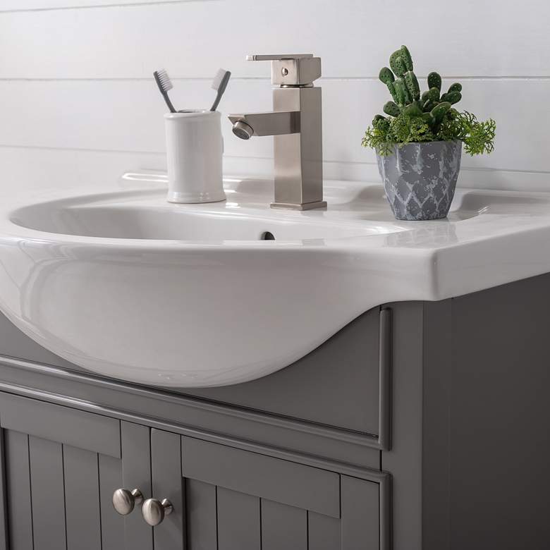 Image 6 Marian 30 inch Wide 2-Door Gray Porcelain-Top Single Sink Vanity more views