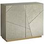 2_Marian 39 1/2" Wide Gold Stainless Steel Asymmetrical 2-Door Cabinet