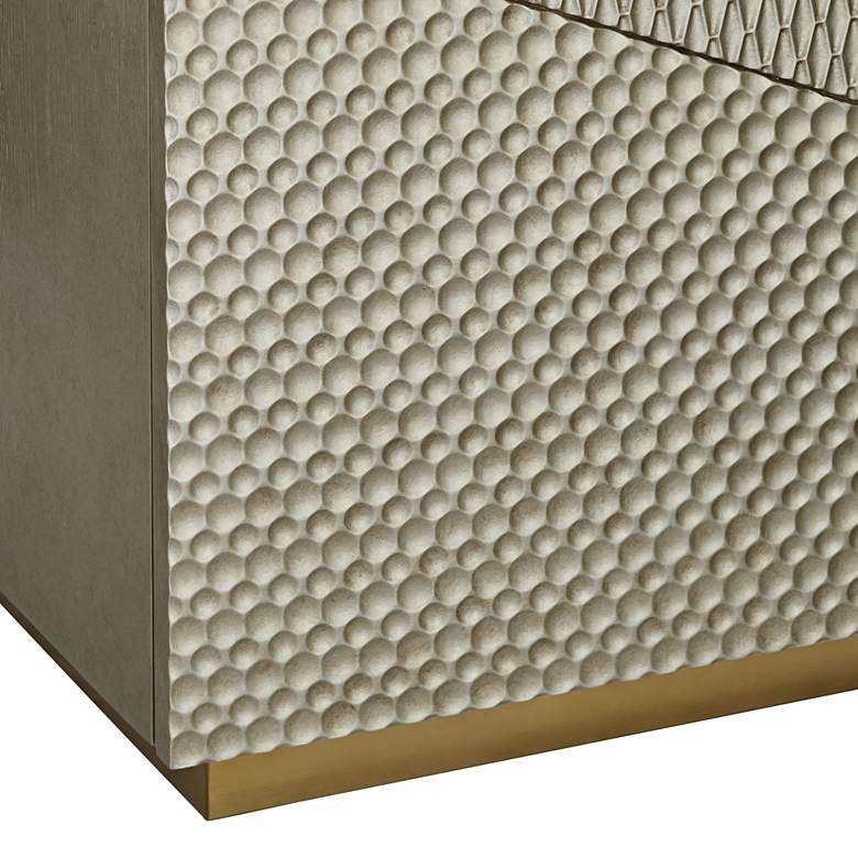 Image 4 Marian 39 1/2" Wide Gold Stainless Steel Asymmetrical 2-Door Cabinet more views