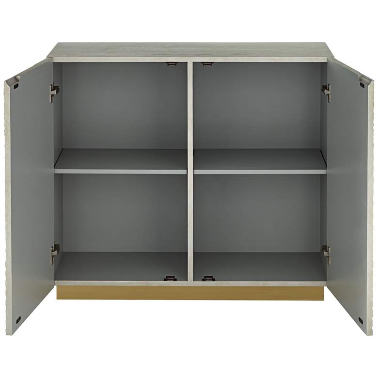 Image 7 Marian 39 1/2" Wide Gold Stainless Steel Asymmetrical 2-Door Cabinet more views