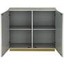 7_Marian 39 1/2" Wide Gold Stainless Steel Asymmetrical 2-Door Cabinet more views