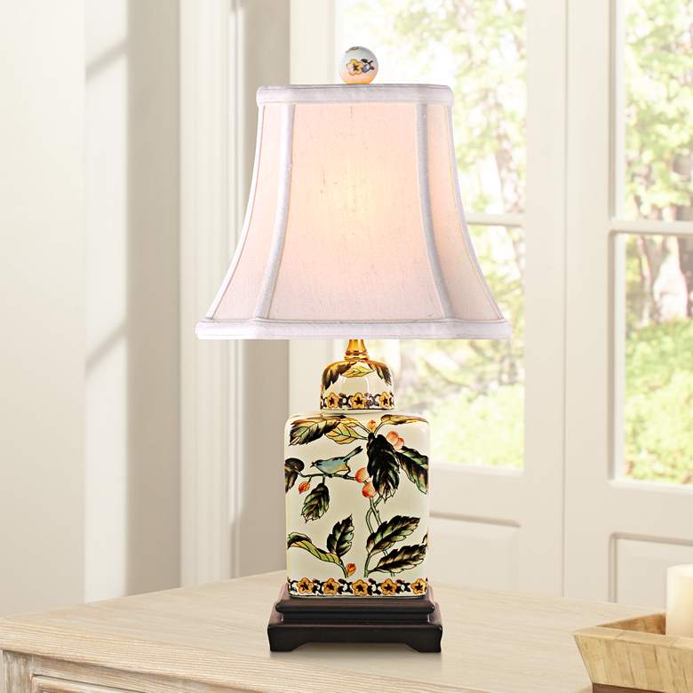 Image 1 Mariana Leaf and Branch 18" High Porcelain Jar Accent Table Lamp