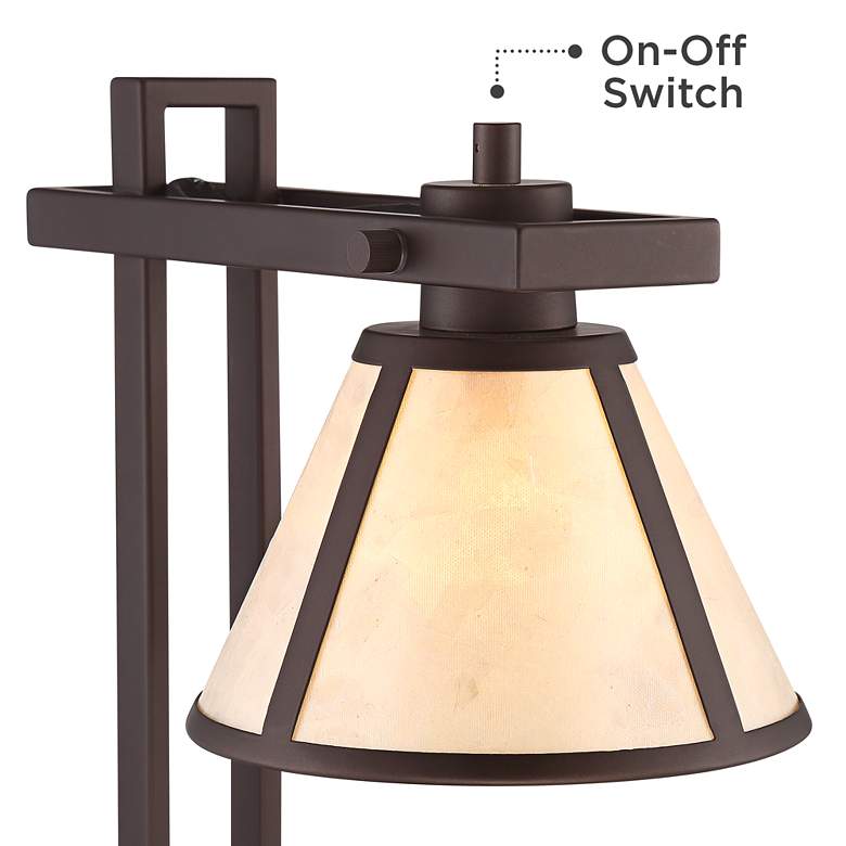 Maricopa Bronze Column Desk Lamp with USB Port and Outlet more views