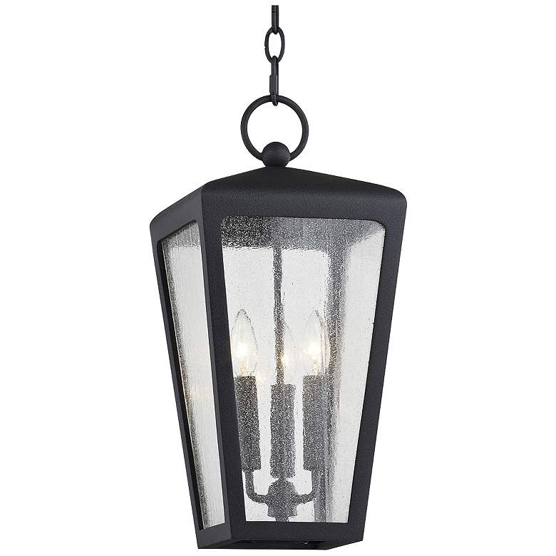 Image 1 Mariden 19 3/4" High Textured Black Outdoor Hanging Light