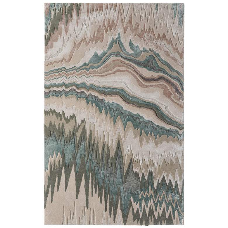 Image 1 Maridian Modern Abstract Hand Tufted Ivory Area Rug 8A70F