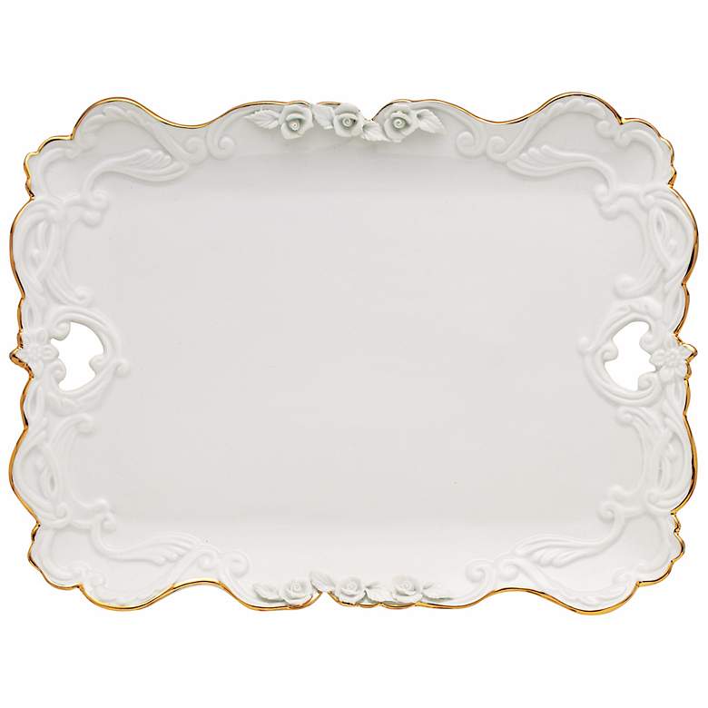 Image 1 Marie Antoinette White Porcelain Gold Trim Small Platter
