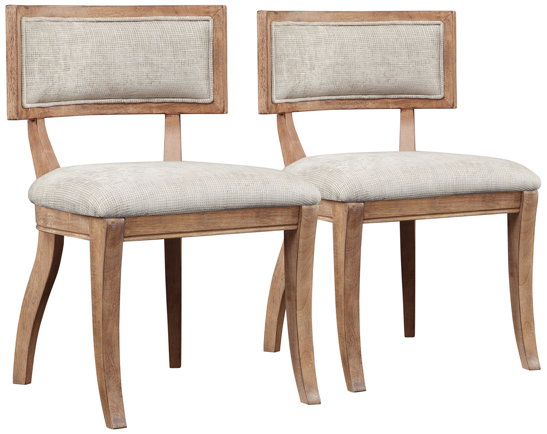 Marie Beige and Light Natural Modern Dining Chairs Set of 2