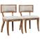 Marie Beige and Light Natural Modern Dining Chairs Set of 2