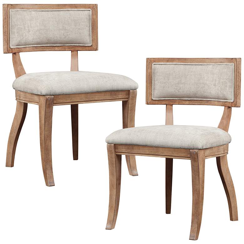 Image 7 Marie Beige and Light Natural Modern Dining Chairs Set of 2 more views