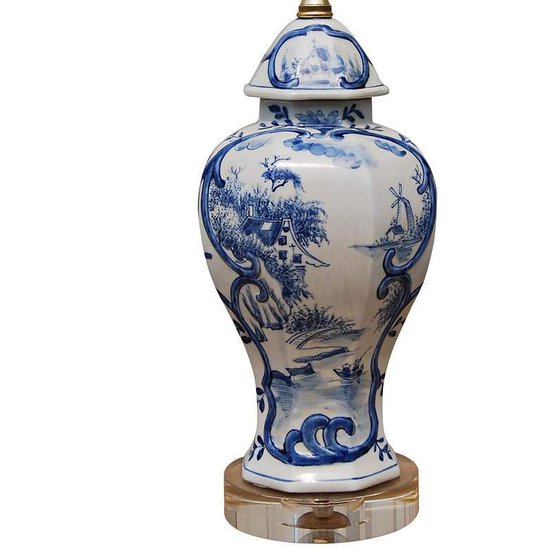 Image 3 Marie Blue and White Porcelain Urn Accent Table Lamp more views