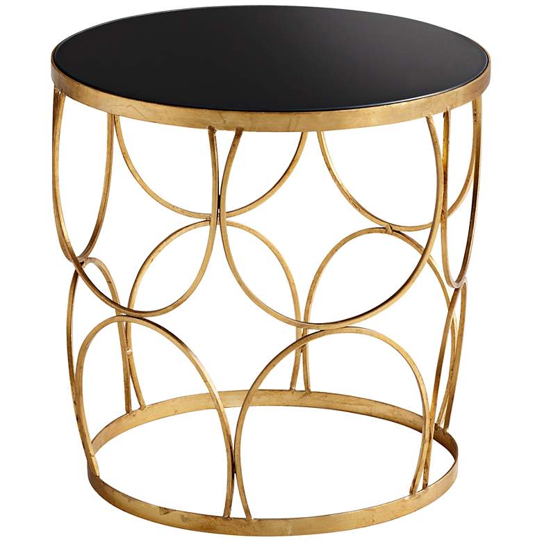 Image 1 Marie Gold Leaf Tempered Glass Accent Table