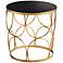 Marie Gold Leaf Tempered Glass Accent Table