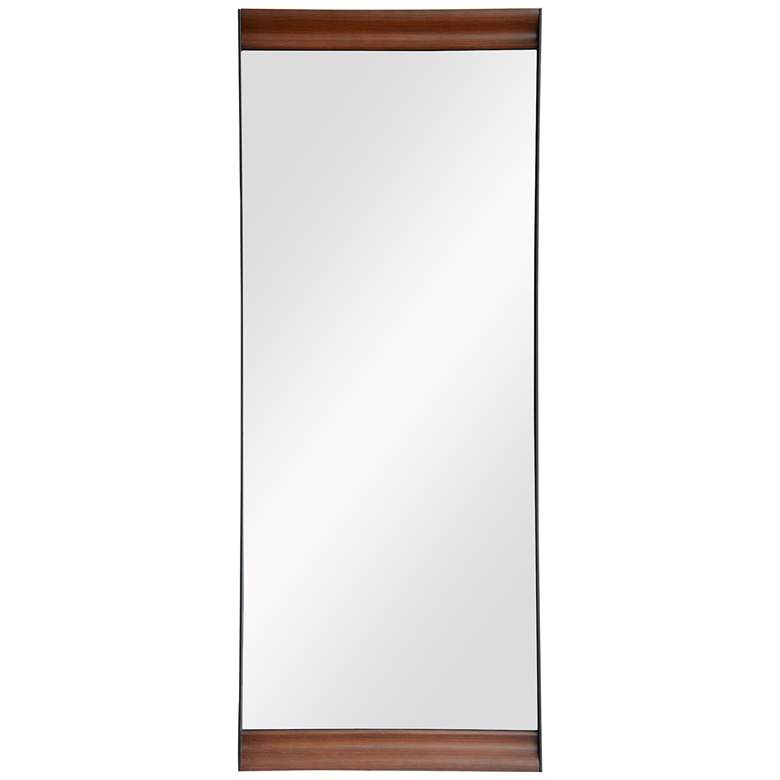 Image 1 Marie Stainless Steel and Wood 24 inch x 60 inch Wall Mirror