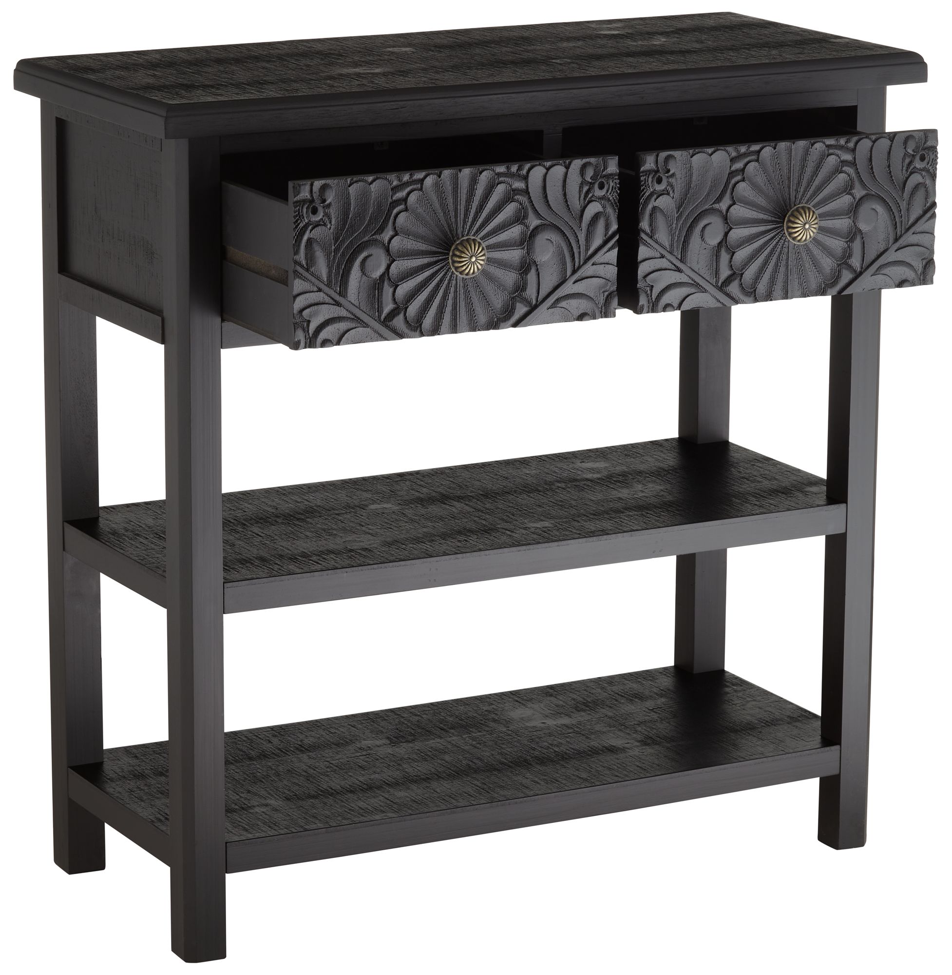 Mariel 31 1/2" Wide Black 2-Drawer Console Table - #96C01 | Lamps Plus