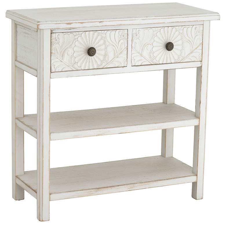 Image 2 Mariel 31 1/2 inch Wide White 2-Drawer Console Table