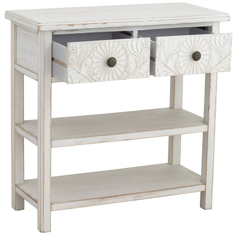 Image 6 Mariel 31 1/2 inch Wide White 2-Drawer Console Table more views