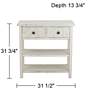 Mariel 31 1/2" Wide White 2-Drawer Console Table