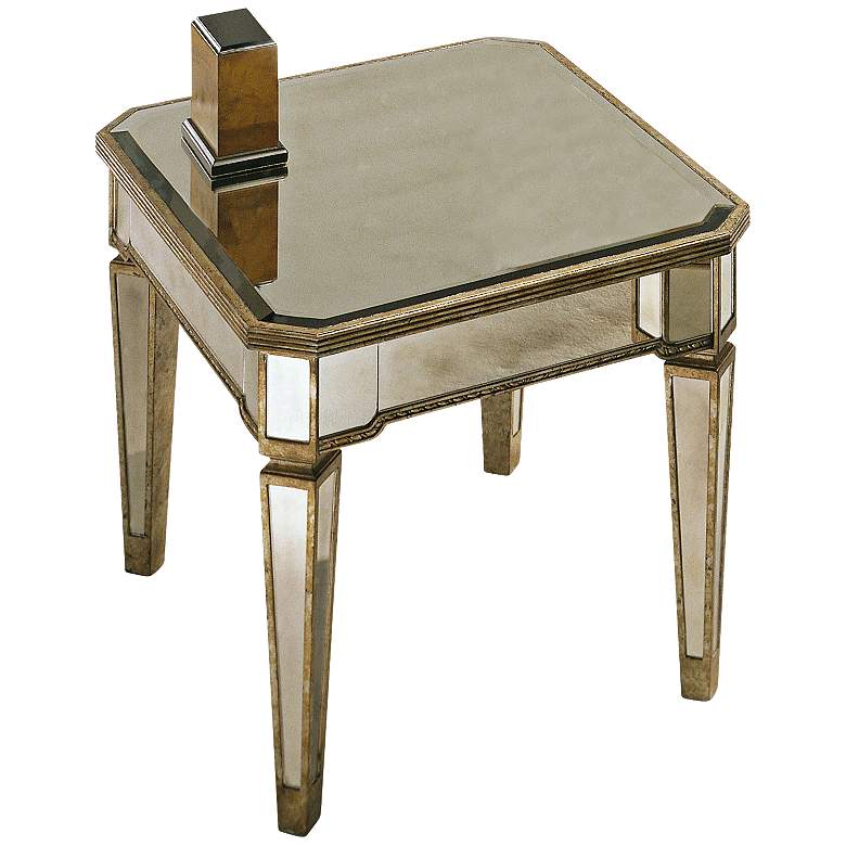 Image 1 Marietta Mirrored Rectangle End Table