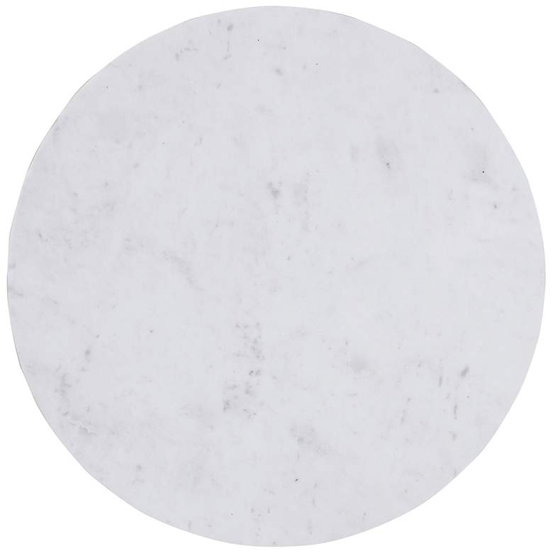 Image 3 Marigold 20 1/4" Wide Gold and White Marble Accent Table more views