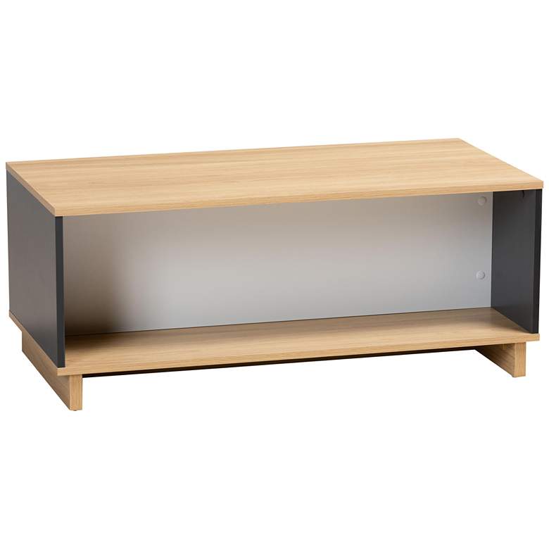 Image 1 Marigold 39 1/2 inchW Oak Brown and Gray Storage Coffee Table