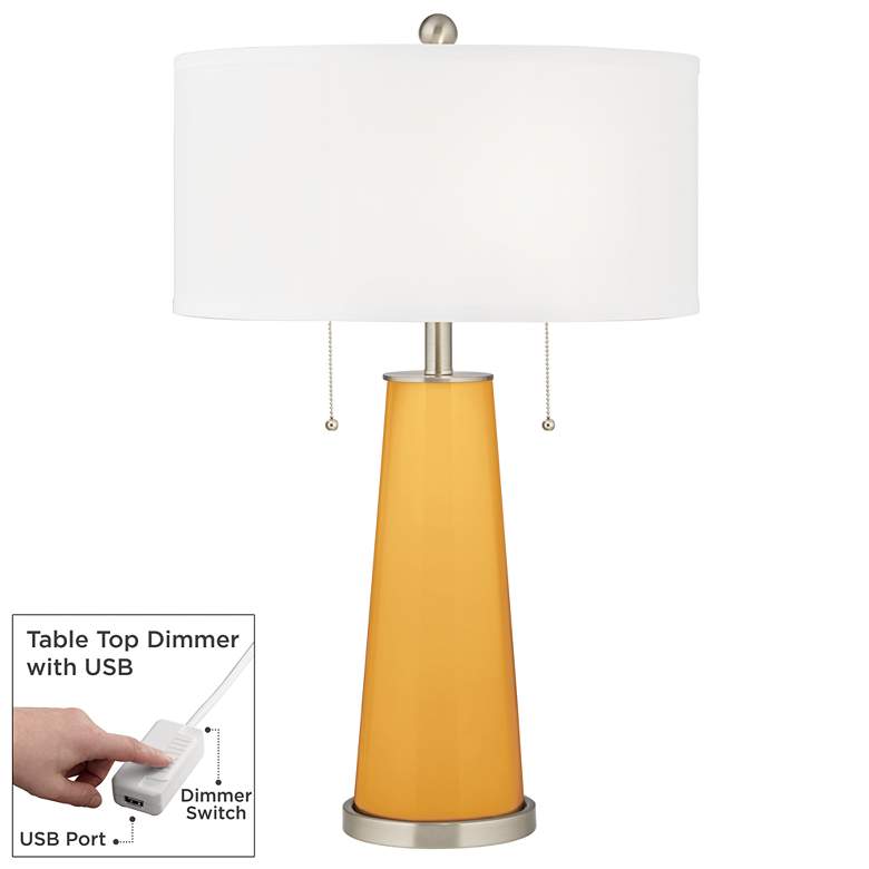 Image 1 Marigold Peggy Glass Table Lamp With Dimmer
