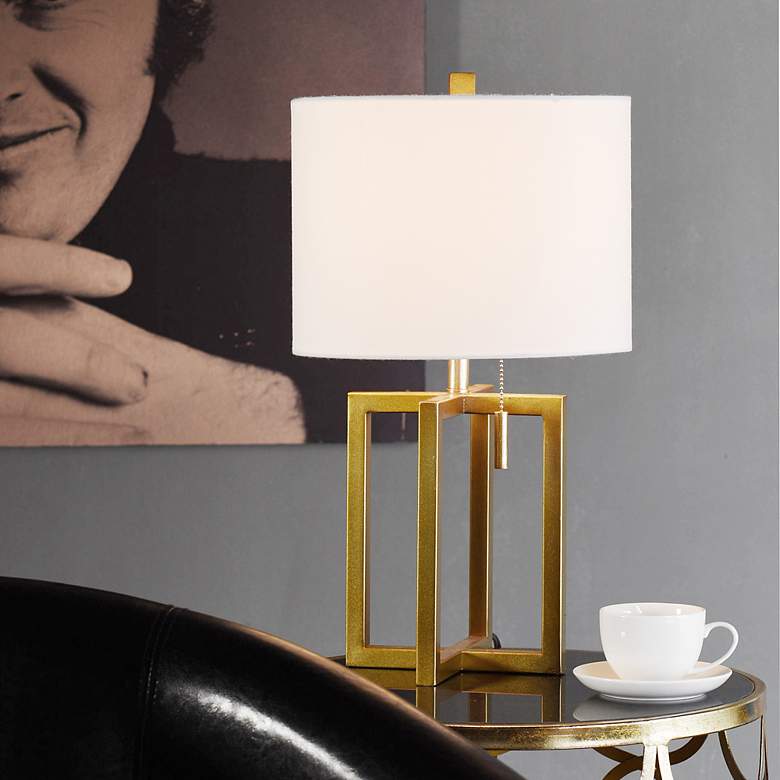 Image 1 Marilou Table Lamp - Solid Gold - Brussels Off White