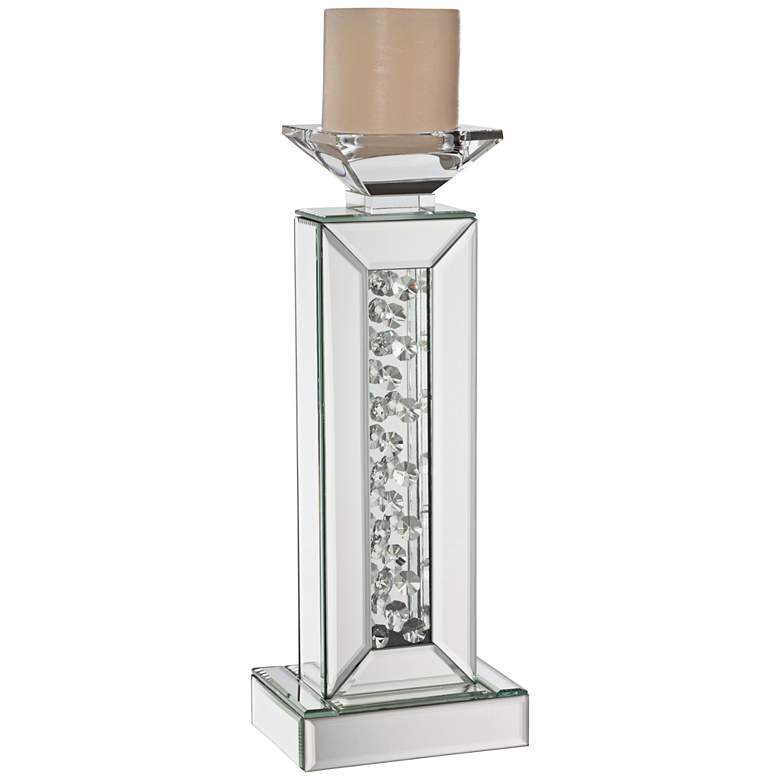 Image 1 Marilu 13 3/4 inch High Mirror and Crystal Bead Candle Holder