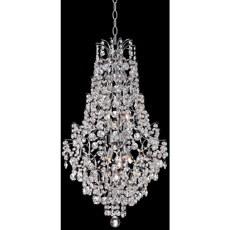 Image 5 Marilyn 18 1/4 inch Wide Chrome and Crystal Chandelier more views