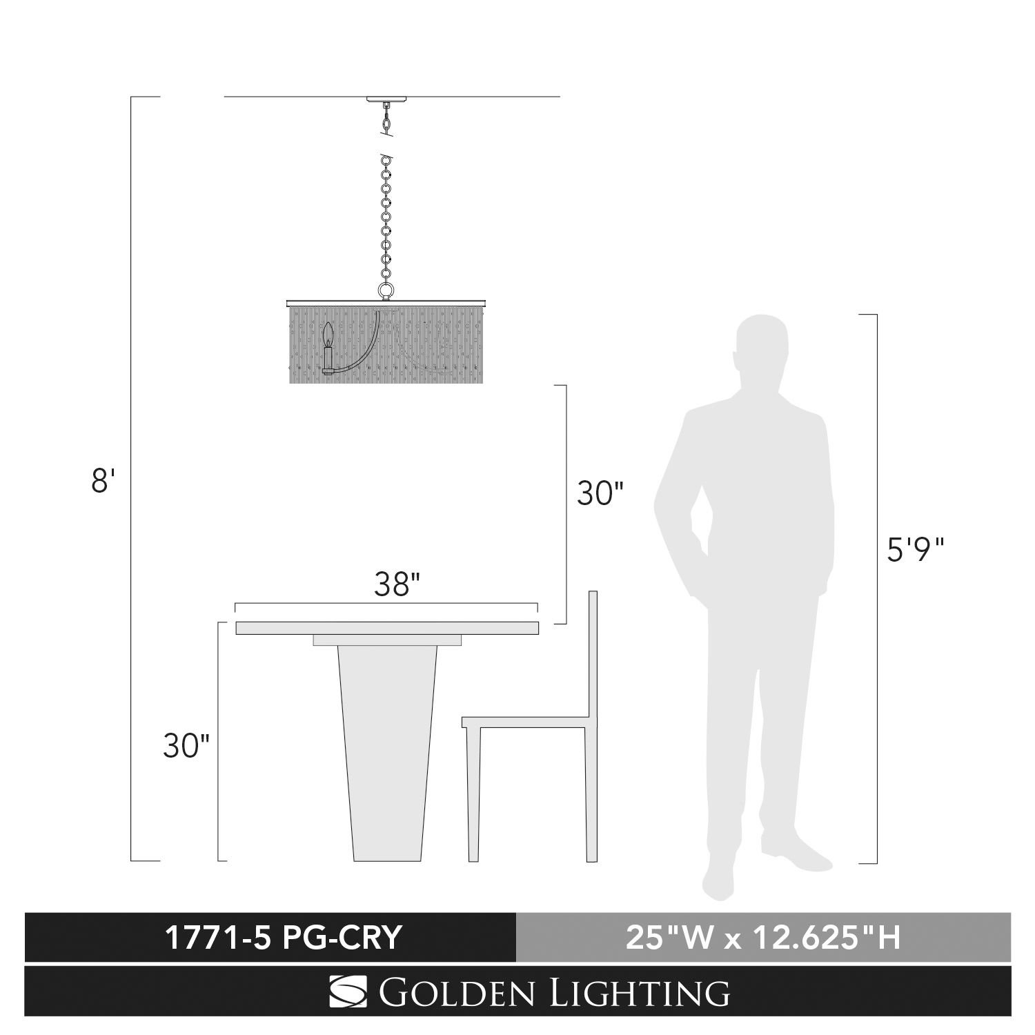 Image 2 Marilyn 25" Wide Peruvian Gold 5-Light Chandelier more views
