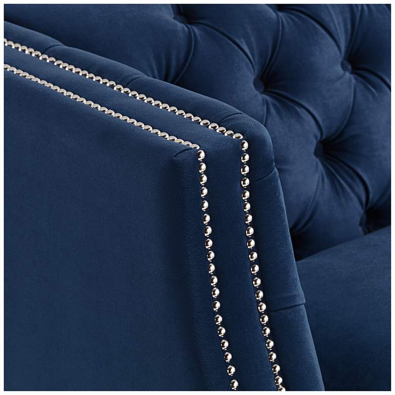 Image 4 Marilyn 93 inch Wide Blue Velvet Tufted Upholstered Sofa more views