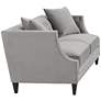 Marilyn 93" Wide Gray Velvet Tufted Upholstered Sofa in scene