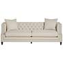 7_Marilyn 93" Wide Oatmeal Natural Linen Tufted Sofa more views