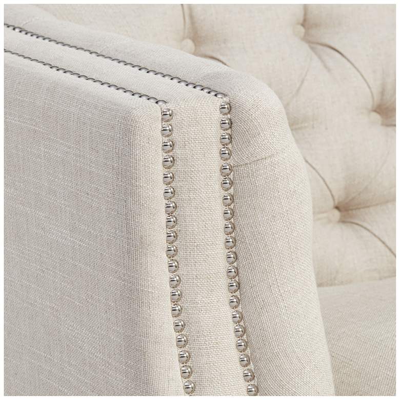 Image 4 Marilyn 93" Wide White Linen Tufted Sofa more views